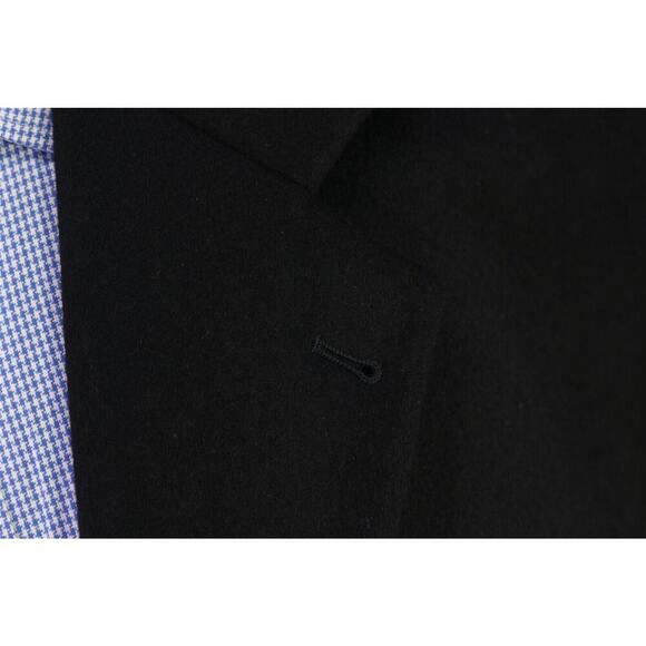 Todays Mans Made in Italy 100% Cashmere Solid Black Flannel 3-Btn Blazer 46L - Picture 5 of 10